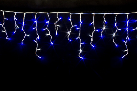 Светодиодная бахрома синяя 3х0,6м (уличная) белый провод