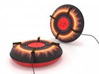 Санки-ватрушка с автокамерой Пламя, 100см (ТЯНИТОЛКАЙ).