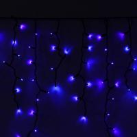Светодиодная бахрома синяя 3х0,6м (уличная) черный провод