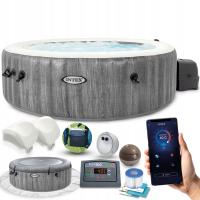 СПА-бассейн Greywood Deluxe 165/216х71см, 1098л, круглый с круговым пузырьковым массажем, INTEX 28442 