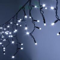Светодиодная бахрома белая 3х0,6м (уличная) черный провод
