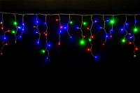 Светодиодная бахрома цветная 3х0,6м (уличная) черный провод