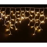 Светодиодная бахрома теплая белая 3х0,6м (уличная) черный провод