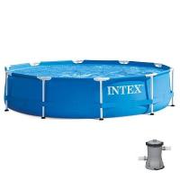 Каркасный бассейн Metal Frame 305х76см, 4485л, фил.-насос 1250л/ч, Intex, 28202 Каркасный бассейн Metal Frame 305х76см, 4485л, фил.-насос 1250л/ч, Intex, 28202
