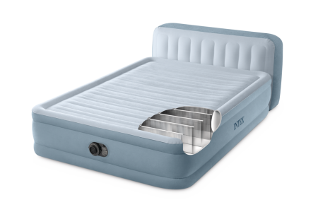  Надувная кровать 152х236х86см со спинкой, встр.нас. 220В, до 272кг, Intex 64450