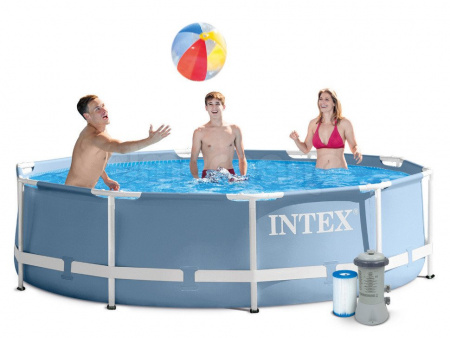 Каркасный сборный бассейн Intex Metal Frame Pool 305*76  с фильтром, 26702