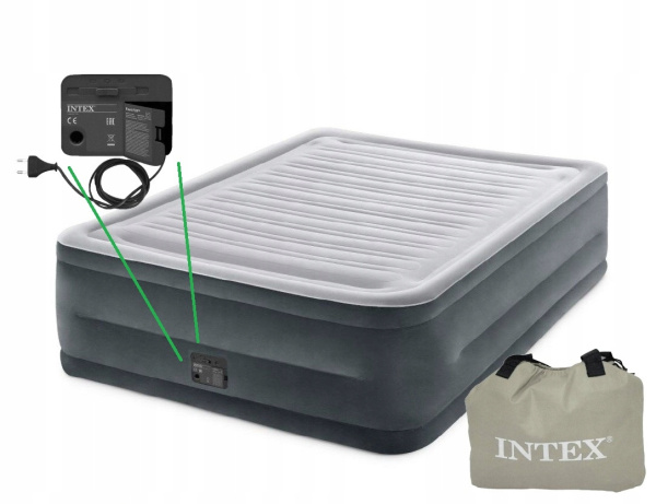 Двухспальная надувная кровать 152х203х56см "Comfort-Plush" встр.нас. 220В, до 272кг, 64418