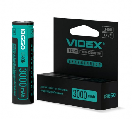 Аккумулятор Videx 18650 3000 mAh Li-ion (с защитой)