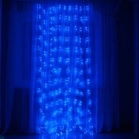 Светодиодный занавес-водопад синий 3х3