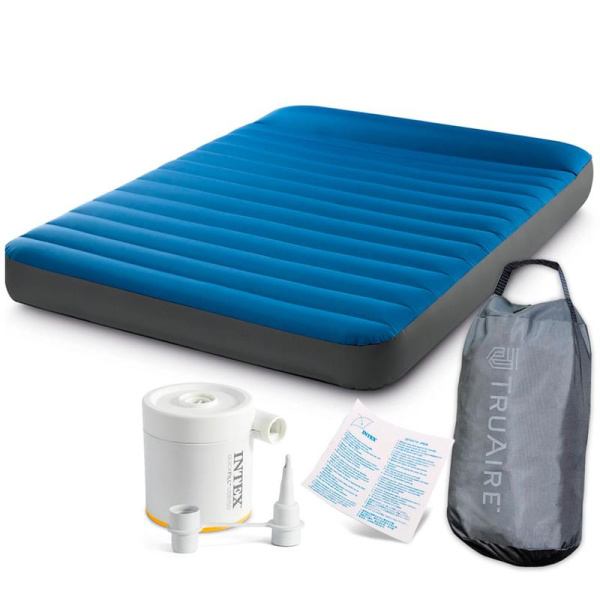 Надувной матрас 152х203х22см "Truaire Outdoor Camping", с USB насосом 5V, до 272кг, Intex 64013 